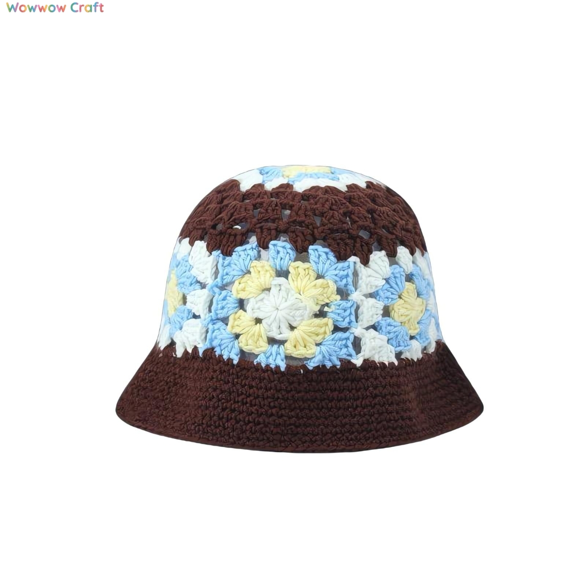Handmade Flower Pattern Crocheted Bucket Hat - Crocheted hat