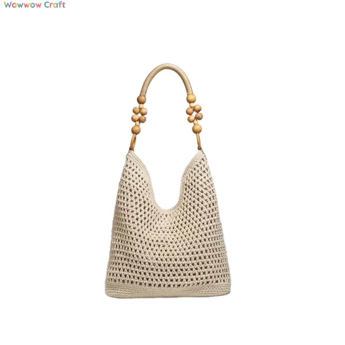 Handmade crochet handbag with unique shoulder straps - Beach bag for seaside holiday