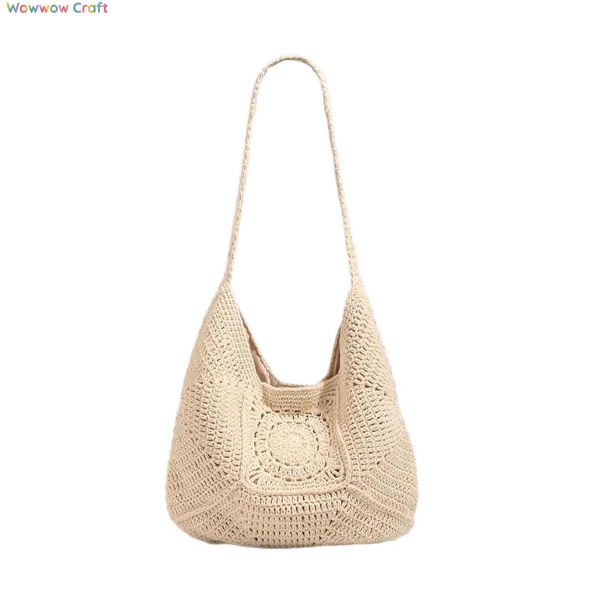 Vintage design lazy style handmade crochet handbag - Beach bag for seaside holiday