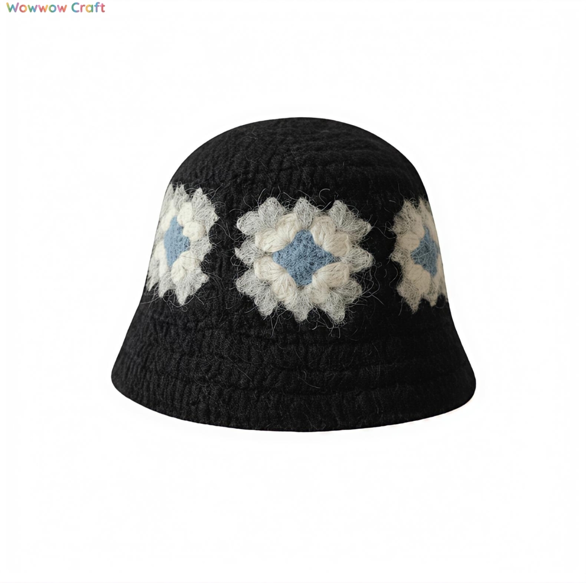 Granny Square Crocheted Bucket Hat - Crochet Hat